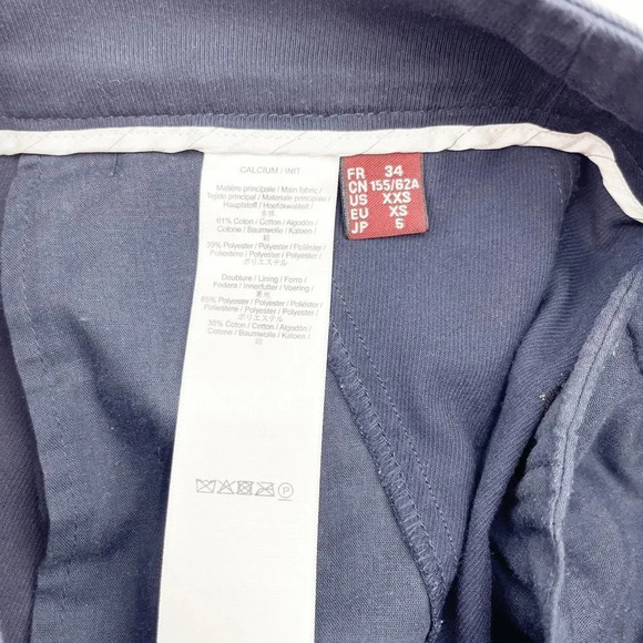 Comptoir des Cotonniers Navy Blue Pleated Tailored Trouser Pants Womens Size XXS - Picture 4 of 4